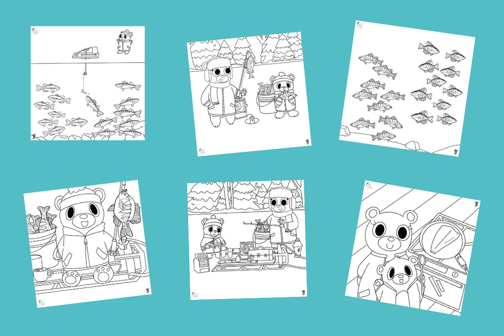 123 Ice Fishing Coloring Book: Digital/Instant Download for Ice Fishing ...